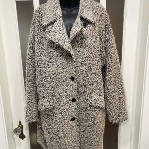 Hilary Radley Cream and Black Teddy Coat